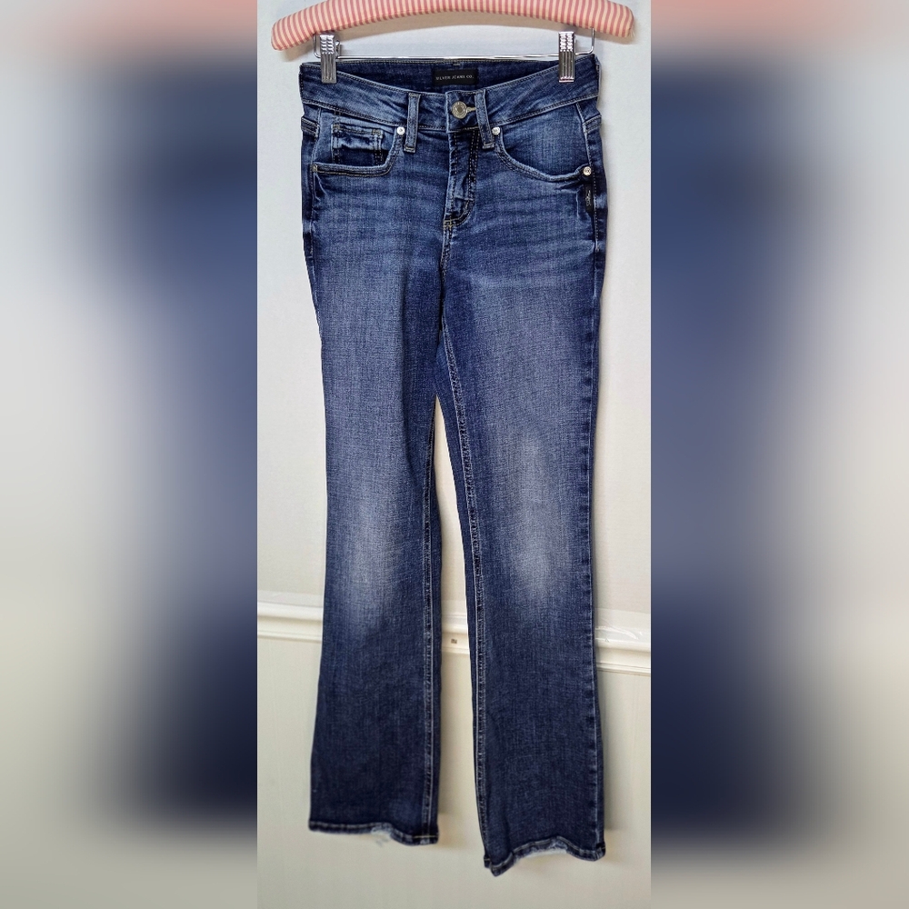 Silver Suki Slim Boot Jeans Women 25 X 31 Mid Rise Medium Wash Stretch Y2K 0041